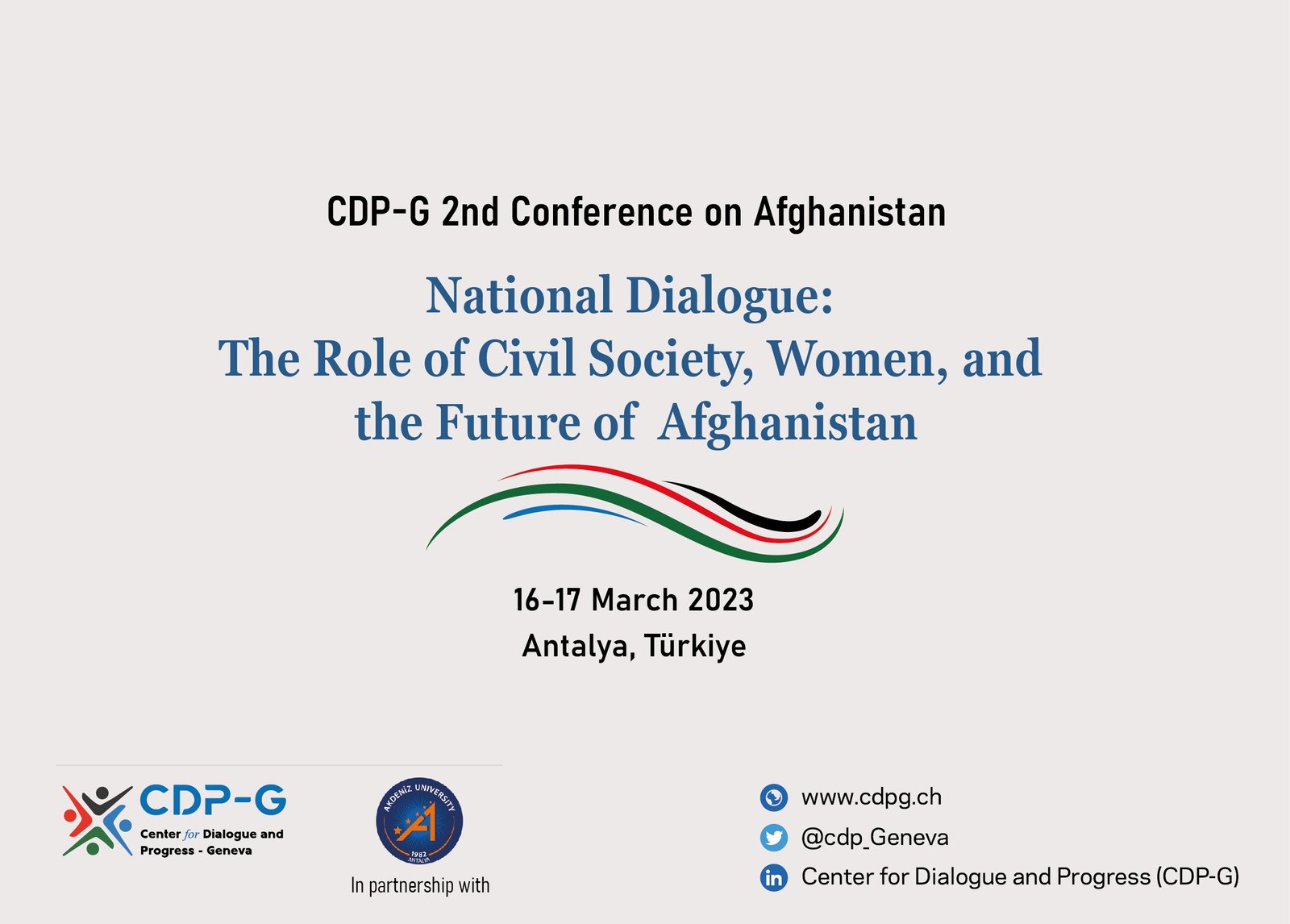 CDP-G 2nd Conference on Afghanistan